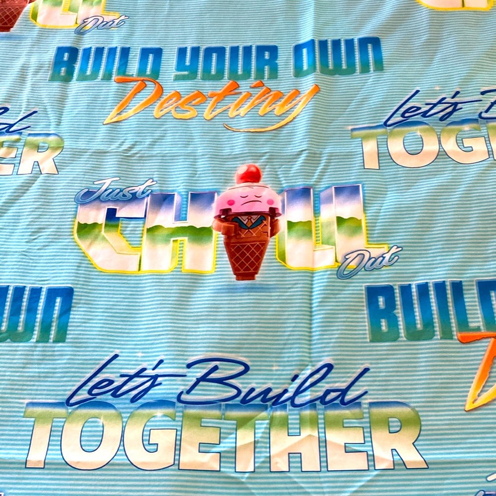 Lego just Chill Out Build your Own Destiny Blue Full Flat Sheet Logo Tags